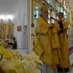 За воскресной Литургией в Благовещенском кафедральном соборе молитвенно почтили память преподобных Сергия и Германа Валаамских